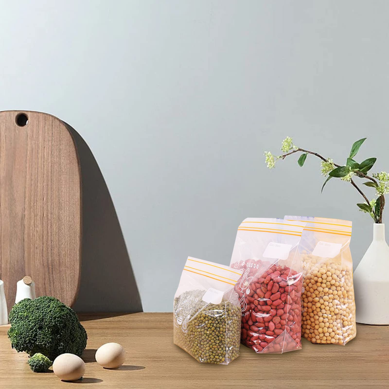 Sacchetti trasparenti per congelatore Garvee per alimenti, per frutta, verdura, carne, pesce, formaggio, piccoli, 30 pezzi