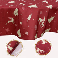 Tovaglia natalizia rotonda GARVEE 152 cm impermeabile lavabile color oro per decorazioni festive per feste, cucina, sala da pranzo