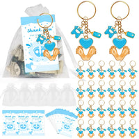 GARVEE Set di 20 portachiavi con impronte, regali per baby shower e battesimi