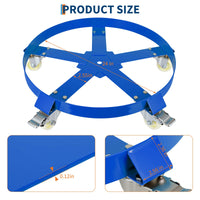 Carrello per Fusti Garvee 55 Galloni Acciaio Zincato Pesante con Rinforzi e Ruote Girevoli 24" - Regalo Perfetto per Festa del Papà Industria Magazzino