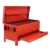 Garvee Cassetta Porta Attrezzi 48'' XXL in Alluminio Resistente con Cassetto e Maniglie Nascoste per Cantieri e Trasporto, Altezza 4'', Borgogna
