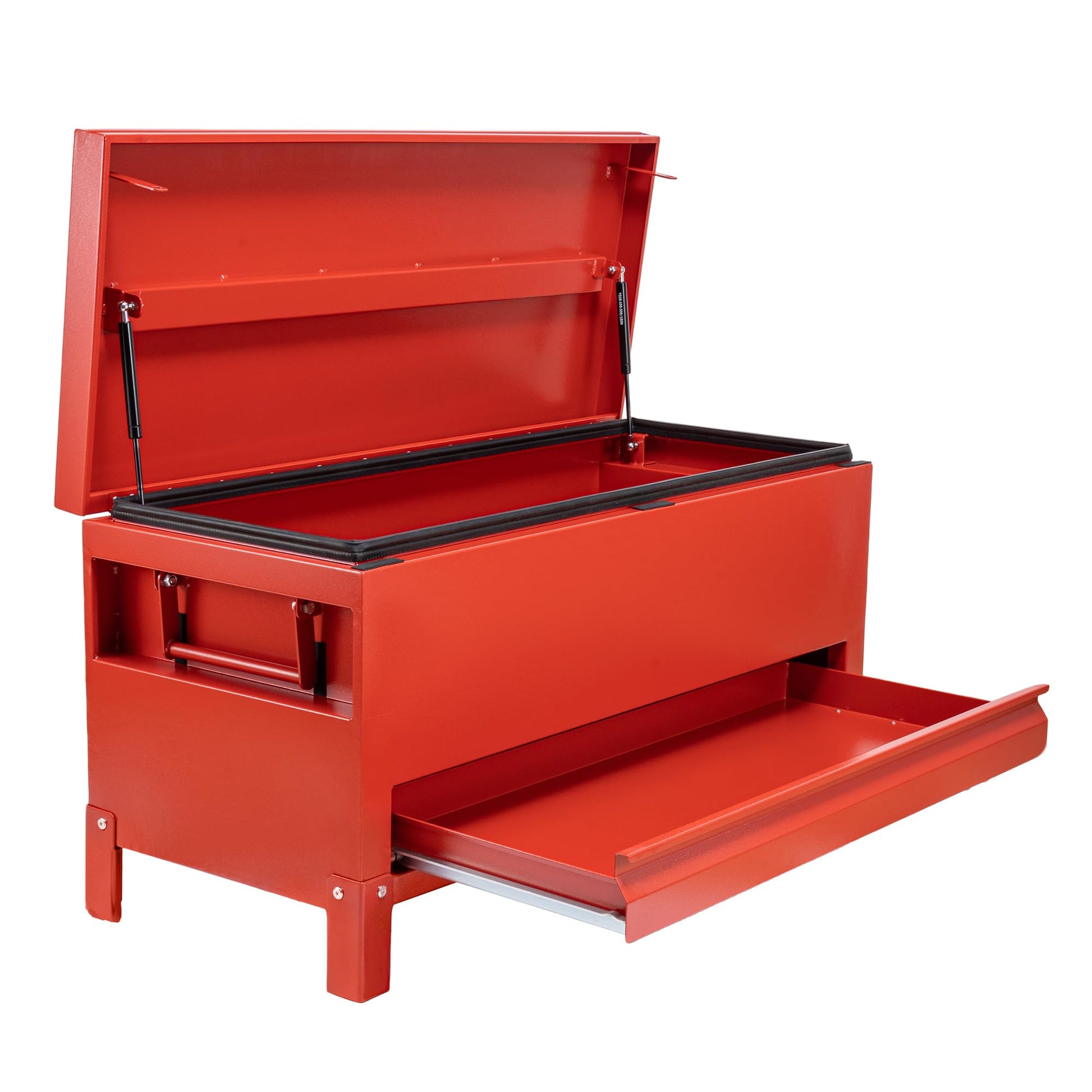 Cassetta portautensili in alluminio Garvee con coperchio idraulico, mobile per cantieri edili e rimorchi, rosso bordeaux, robusta e leggera