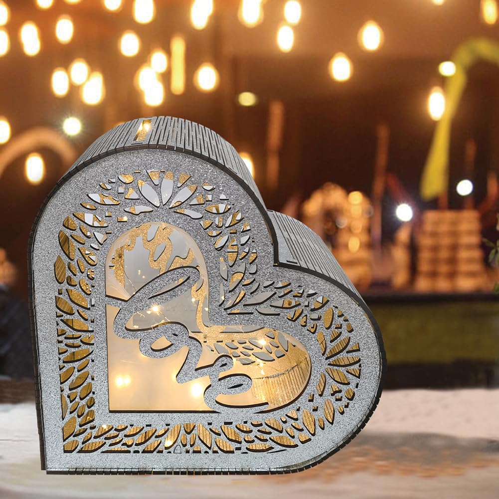 Garvee Scatola porta biglietti in legno per eventi, busta rustica, porta biglietti per ricevimenti, compleanni, addio al nubilato, feste, matrimoni, decorazioni in argento