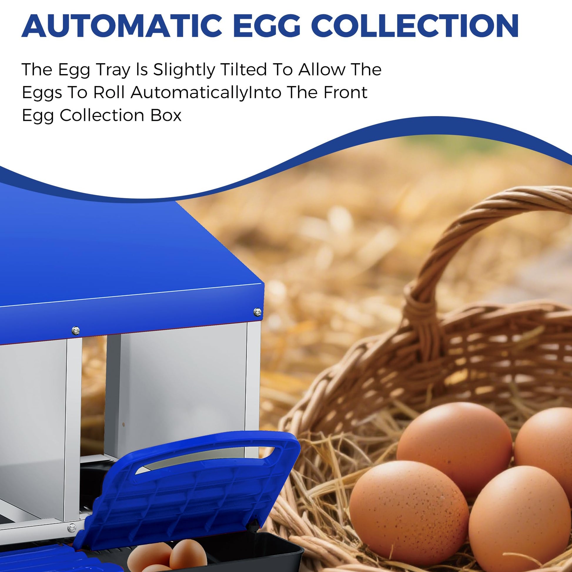 Nido per galline Garvee a 3 fori, in metallo, antiruggine, con vassoio estraibile, per cortile e giardino, comodo e robusto