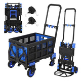 Carrello pieghevole Garvee 2 in 1 con cestino in plastica per casa e ufficio, capacità di carico di 330 libbre, maniglia regolabile, leggero e compatto