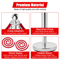Pali in acciaio Garvee da 5 piedi con corde di velluto: elegante barriera per eventi, feste e funzioni