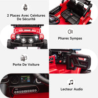 Garvee 12V Auto elettrica per bambini rossa con LED, musica Bluetooth per feste in giardino e attività all'aperto