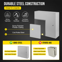 Scatola elettrica per esterni Garvee 16x16x6" NEMA 4X in acciaio IP66 impermeabile e antipolvere per uso industriale e all'aperto
