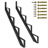 Garvee Scala in Acciaio 2 Pezzi con Supporti Rinforzati 4 Gradini, Portata 600 lbs, Verniciatura a Polvere, Uso Esterno e Interno - Black