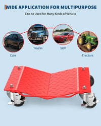 Set di carrelli per ruote auto Garvee Heavy Duty, 4 pezzi, capacità 6000 libbre, telaio in acciaio, per auto, camion, garage, girevole a 360°, nero