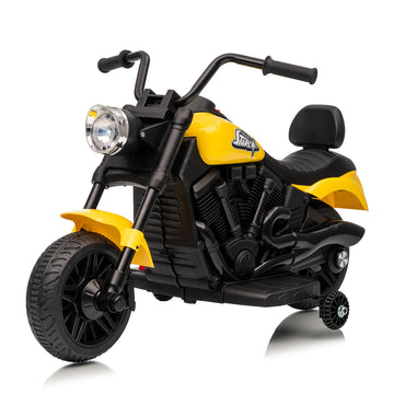 Moto elettrica Garvee 6V gialla con avviamento graduale e sospensioni: la prima moto elettrica per bambini dai 2 anni per passeggiate sicure in giardino