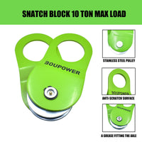 Kit di recupero con verricello Garvee – Acciaio 3x8, resistente alla corrosione – Ideale per camion, SUV, ATV e avventure fuoristrada