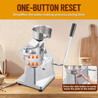 Garvee Burger Patty Maker for 5 pollici in lega di alluminio commerciale per ristoranti e camion di cibo 500 fogli di carta per hamburger antiruggine