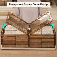 Contenitori portaoggetti sottoletto in plastica trasparente Garvee con coperchi e ruote per camere da letto e piccoli spazi, pieghevoli, impilabili, antipolvere