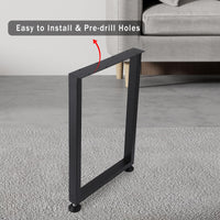 Gambe per tavolo in metallo Garvee da 28" regolabili, quadrate, resistenti, verniciate a polvere, per sala da pranzo e ufficio, nere