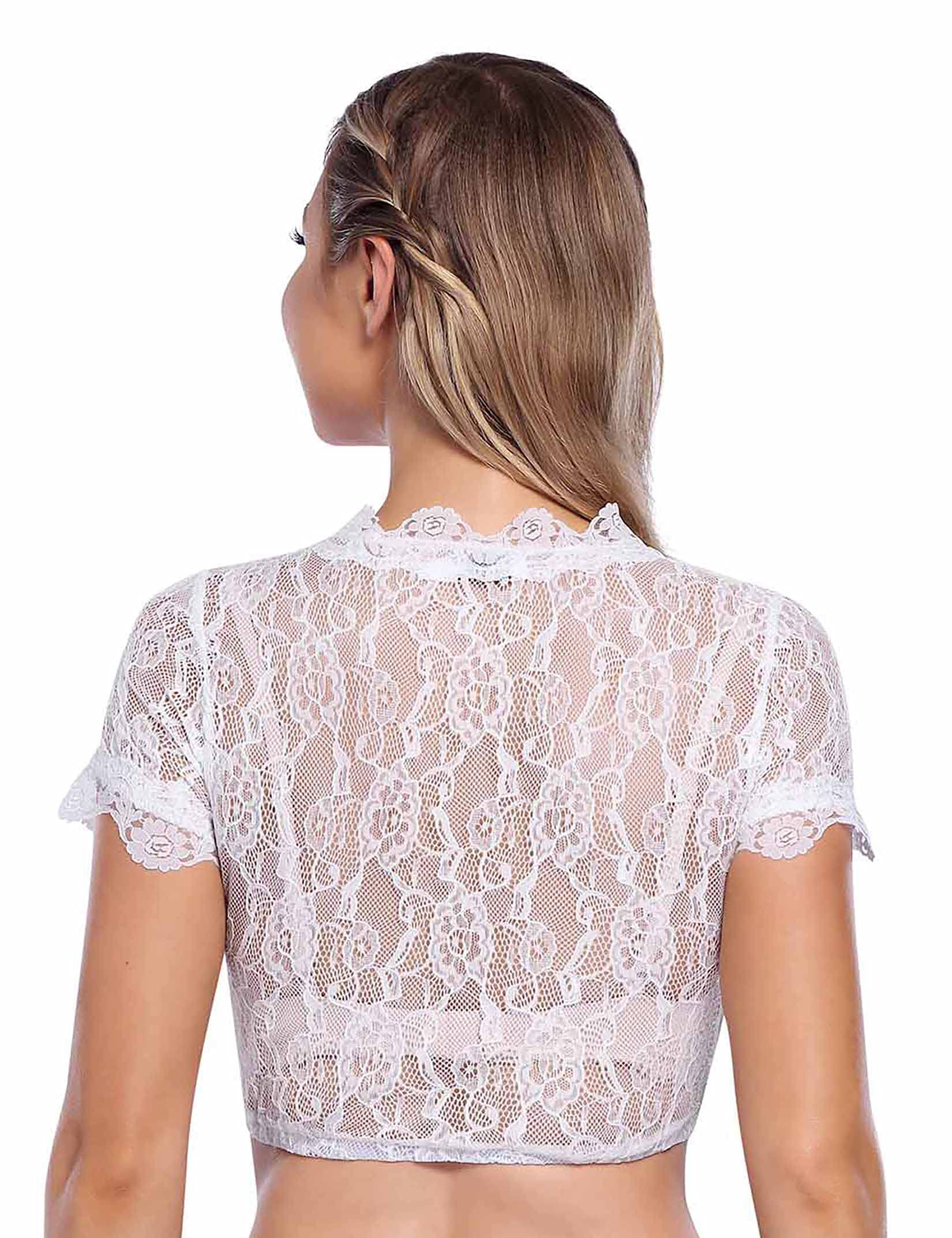 Garvee Chemisier Dirndl per donna in pizzo bianco tradizionale per l'Oktoberfest