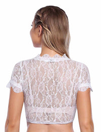 Garvee Chemisier Dirndl per donna in pizzo bianco tradizionale per l'Oktoberfest