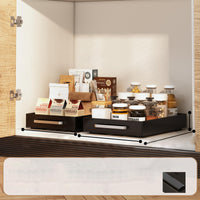 Garvee Set da 2 pezzi per porta scorrevole, per cucina e bagno, plastica robusta, salvaspazio, nero