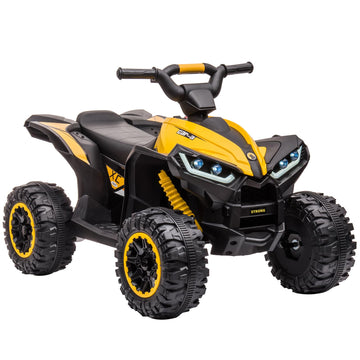 Garvee Kids Quad Giallo 83x53x56cm LED Musica Telecomando – Quad elettrico per bambini dai 3 anni in su con illuminazione e telecomando per genitori per giardino e parco giochi.