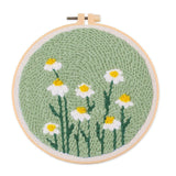 Kit di avviamento per ricamo con ago perforato Garvee con motivo floreale, tessuto lavabile, filato e telaio da ricamo, ideale per principianti, regalo fai da te, taglia unica
