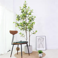 Albero di osmanto artificiale Garvee da 1,4 m con foglie e fiori realistici, rami regolabili, materiale PU, non richiede manutenzione, per uso interno ed esterno, verde