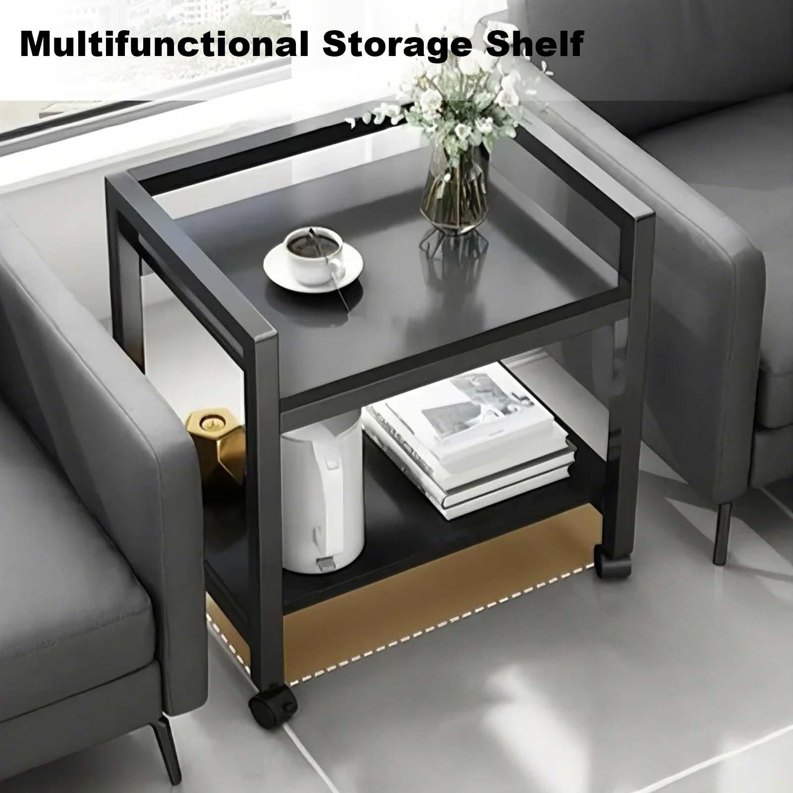 Supporto per PC Garvee a 3 livelli, altezza regolabile, con ruote, metallo, stabile, per ufficio e casa