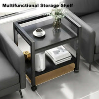 Supporto per PC Garvee a 3 livelli, altezza regolabile, con ruote, metallo, stabile, per ufficio e casa