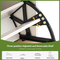 Scarpiera Garvee in rattan a 4 ante con gambe in metallo per corridoio, scomparti regolabili, robusta, colore naturale, altezza 34,6 pollici