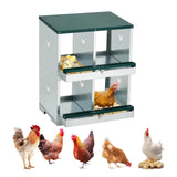 Garvee Scatole Nidificatrici per Galline 4 Scomparti, Acciaio Zincato, Ventilazione Ampia, Facile Raccolta Uova, Montaggio Veloce, Coop Pollaio - Verde I 4 Compartimenti