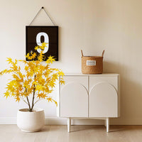 Garvee 4 piedi albero di acero artificiale decorazione autunnale con vaso di plastica per soggiorno e festa 120-180 cm giallo