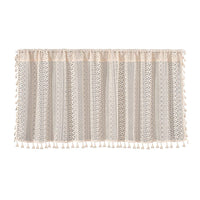 Tende da cucina semitrasparenti Garvee in stile boho per bagno, lavanderia, mobiletto per vino, 150x60 cm, beige