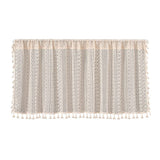 Garvee, grembiuli da cucina corti, tende oscuranti in lino cavo, stile boho, mezza tenda, lavanderia, bagno, mobiletto per vino, 150x45 cm - Colore naturale