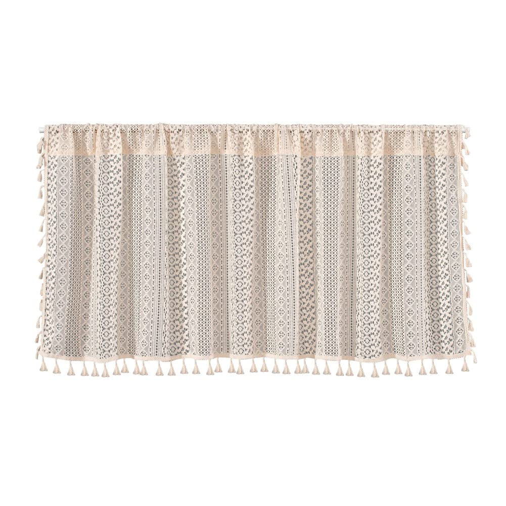 Garvee, grembiuli da cucina corti, tende oscuranti in lino cavo, stile boho, mezza tenda, lavanderia, bagno, mobiletto per vino, 150x45 cm