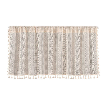 Garvee, grembiuli da cucina corti, tende oscuranti in lino cavo, stile boho, mezza tenda, lavanderia, bagno, mobiletto per vino, 150x45 cm