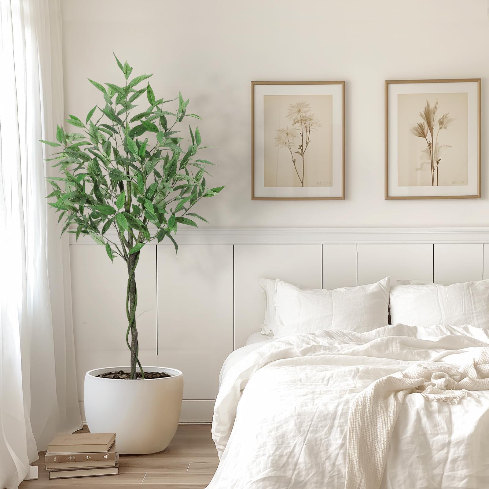 Albero di eucalipto Garvee da 5 piedi - Materiale in seta, pianta artificiale che non richiede manutenzione per casa e ufficio con aspetto realistico