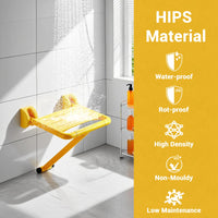 Sgabello da doccia pieghevole Garvee, sedile da doccia a parete in acciaio inossidabile fino a 150 kg, salvaspazio, per anziani, disabili e bambini, sgabello da bagno, ausilio per bagno e WC