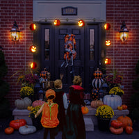 GARVEE Luci di Halloween a forma di zucca animatronica con connessione di tipo C per feste e celebrazioni in famiglia all'aperto, 4,5 metri, arancione