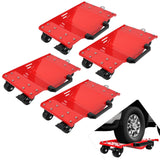 Garvee Auto Dolly Set 4 Pezzi - Capacità 8000 libbre, Ruote Girevoli 360° e Blocco Sicurezza, Acciaio Nero per Officina Garage