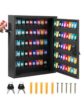 Garvee Organizzatore Chiavi 100 Posti Armadietto in Acciaio Nero per Ufficio e Hotel, 88 Ganci Colorati, Montaggio a Parete, Sicuro