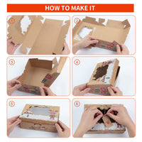 Scatola per biscotti natalizi Garvee da 24 pezzi con finestra, scatola da forno in carta kraft per torte, biscotti, dessert, ciambelle, di grandi dimensioni, design natalizio