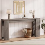 Garvee Tavolo Consolle Rustico in Legno 180 cm Grigio per Ingresso e Corridoio - Grigio