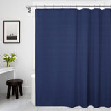 Tenda da doccia GARVEE con strisce testurizzate, lavabile, resistente alla muffa, effetto lino, blu navy, 183x213 cm, qualità alberghiera, bagno - marino