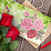 Garvee 5D Diamond Painting Set di biglietti d'auguri, 8 pezzi, floreali fatti a mano, 30x15 cm, colorati