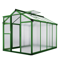 Serra in alluminio Garvee 6x8 piedi con policarbonato, ventilazione del tetto per giardino e patio, robusta, protezione UV, facile da montare, grigia