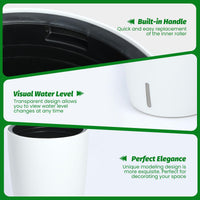 Garvee Set di 2 fioriere autoirriganti alte 16" bianche per interni e patio