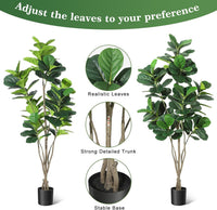 Albero di fico artificiale Garvee da 6 piedi con vaso nero per decorazioni interne/esterne, facile da pulire, resistente alle intemperie, consistenza realistica