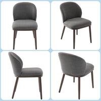 Set 2 posti pranzo Garvee, rivestimento moderno, railale ergonomico, viola in legno, portata di carico di 120 kg, salvaspazio, per cucina e ristorante, grigio