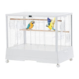 Garvee Gabbia per Uccelli 71 cm con Termo-Igrometro, Ruote Bloccabili, Struttura Robusta, Portatile, per Pappagalli e Parrocchetti - Bianco