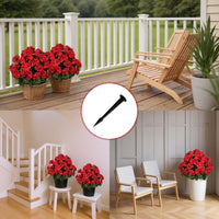 Alberi artificiali Garvee di begonia lavanda da 23'', in materiale PE resistente ai raggi UV e alle intemperie, con picchetto per giardino e terrazza, colore verde