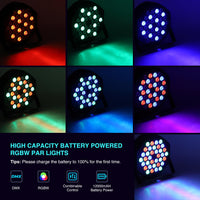Luci da palco LED RGB ricaricabili Garvee, 36 LED, 7 modalità, telecomando, controllo DMX, flessibili per DJ, discoteca, feste, bar, Halloween, Natale